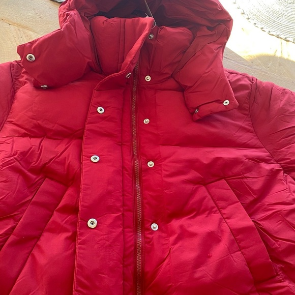 NWT GAP Red Puffer Jacket High
Collar Quilted 1 small petite - Picture 10 of 13
